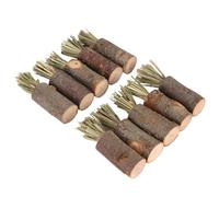 Haofy 10 Piezas de Juguetes para Masticar Conejos Palitos de Madera de Manzano con Hierba Timothy para Conejitos Conejillos de Indias Hámsters Diversión Comestible Natural para la Dentición Promueve