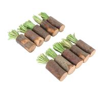 Haofy 10 Piezas de Juguetes para Masticar Conejos Palitos de Madera de Manzano con Hierba Timothy para Conejitos Conejillos de Indias Hámsters Diversión Comestible Natural para la Dentición Promueve
