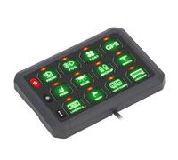 Haofy 12 Panel de Interruptor de Pandilla RGB con Función de Memoria y una Aplicación Operativa para Accesorios de Automóviles Configurables para Resistencia Al Agua IP66 Acero Inoxidable