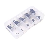 Haofy 120 Piezas E-Clamp/Holder Snap Circlip Kit de Acero Al Manganeso en Caja para Abrir Entusiastas del Anillo de Presión 1,5-10 Mm