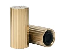 Haofy 2 Agitadores de Condimentos de Acero Inoxidable 304, Salero y Dispensadores de 1,4 X 3,1 Pulgadas con Orificios, Base Antideslizante para Cocina, Barbacoa, Camping y Uso Al Aire (GOLD)