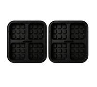 Haofy 2 Moldes Cuadrados para Gofres de 6 L de Silicona Antiadherente, 2 Cavidades, Molde para Hornear Reutilizable para Freidora de Aire, Horno, Apto para Lavavajillas, Freidora sin (BLACK)