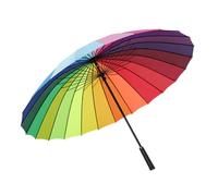 Haofy 24 Costillas de Acero Largo, Paraguas Recta a Prueba de Viento con Gran Protección para la Lluvia, Diseño Elegante (arcoíris)
