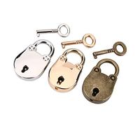 Haofy 3 Piezas de Bloqueo de Candado Antiguo, Pequeño Oso Candado con Bloqueo de Metal de Llave Esquelética para Caja de Almacenamiento de Joyería, Libro de Diario y Más