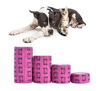 Haofy 4 Uds. Vendaje Médico Autoadhesivo para Mascotas, Cinta Transpirable de Primeros Auxilios para Lesiones de Perros, Envoltura Corporal Elástica, Vendaje Suave y Cómodo, Hemostasia para Mascotas
