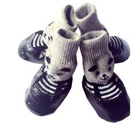 Haofy 4pcs Protectores de Perros Calcetines contra el Antideligente, Zapatos de Lluvia para Pequeños con Correa Hombro Ajustable, Juego 4, Hecho Goma, Fácil Limpiar y Lavar (Negro_M)