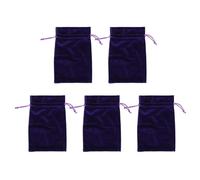 Haofy 5 Bolsas de Terciopelo con Cordón para Joyería, Dados, Tarjetas de Tarot, Almacenamiento, Bolsa de de Lujo Suave, Embalaje para Mujeres, Accesorios de Viaje, Piedras Preciosas (Morado)