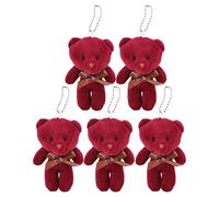 Haofy 5 Uds Llaveros Colgantes de Muñeco de Oso con Tacto Suave, Lindo Diseño de Felpa para Bolsos, Tela de Algodón de 12cm,
