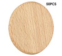 Haofy 50 Rodajas Redondas de Madera en Blanco, Astillas de Haya para Manualidades, Perfectas para Decoración del Hogar y Proyectos de Arte (6CM)
