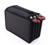 Haofy 72 Inserción de la Pluma Súper Grande Organizador Multicape Pencil Pency Bag Bag Pouch Case Cosmético Negro para la Oficina de la Escuela Camina de Gel de Lápiz de Color en el