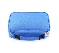 Haofy 72 Ranuras Multifunción Plegable Tela Lápiz Caso Gran Capacidad Cremallera Pluma Bolsa con Mango Correa para Estudiantes Artistas Escuela Suministros de Oficina Organización (Blue)