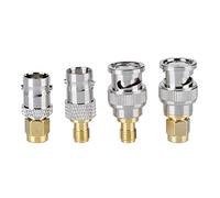 Haofy Adaptador Coaxial de 4 Piezas de Larga Duración, Combinación, Fácil Instalación para Antenas Externas de Radio Wi-Fi, SMA Hembra a BNC Hembra, Impedancia de 50 Ohmios, Juego de 4