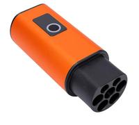 Haofy Adaptador de Carga EV Tipo 2 para Enchufe Universal, 16A 3.5kW | Convertidor IEC 62196 a Tipo F, IP54 250V, Pantalla, Botón de Encendido, Bicicletas Eléctricas, Patinetes, Uso en Garaje