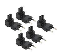 Haofy Adaptador de Corriente IEC320 C7, Juego de 5 Conectores Acodados para Computadora Portátil y Electrónica, Enchufe de Alimentación de PVC Macho a Hembra, Resistente Al Calor y Retardante de Llama