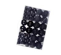 Haofy Adornos de Bolas de árbol de Navidad, Bolas Colgantes Coloridas de Primera Calidad para Decoración Festiva, Ideal para árbol de Navidad y Decoración de Fiestas, 100 Uds. (Black)