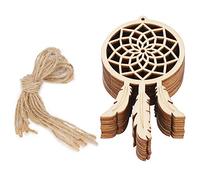 Haofy Adornos de Madera sin Terminar, Etiquetas de Atrapasueños de Madera, 20 Piezas de Suministros Artesanales Ecológicos para Niños y Proyectos de Bricolaje