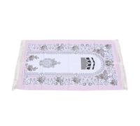 Haofy Alfombra de Oración de Algodón Grueso con Diseño Bordado y Borlas para Oración Diaria, Meditación y Uso de Ramadán, Superficie Suave y Cómoda para el Hogar y los Viajes (Pink)