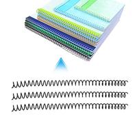 Haofy Anillo de Unión de Plástico Suelto de 30 Orificios Anillos Espirales de Resorte 20 Piezas Transparentes, Unión Manual Azul para la Organización de Papel A4 (11 mm*30 agujeros negros 20 tiras)