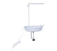 Haofy Baño para Pájaros USB para Barandilla, Cuenco de Hierro Inoxidable | Barra de Ducha de 9,84 Pulgadas con Flujo de Goteo, Abrazadera que Se Fija a Rieles de 2 Pulgadas, Diseño Elevable para un