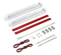 Haofy Barra de Luz 2x108 LED Iluminación Interior Coche Tubo DC12V 6W Lámpara de Coches Barra de Tira Luz de Techo Universal para Vehículo Interior Camión Vehículo con Interruptor de Encendido/Apagado