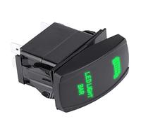 Haofy Barra de Luz LED Impermeable Interruptor Basculante de 5 Pines para Coche Barco Camión, SPST Encendido Apagado Azul Verde Rojo para Toda la Instalación de Batería de Coche de 12 24 V (luz verde)