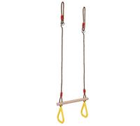 Haofy Barra de Trapecio Resistente de 200 Kg para Adultos y niños: Barra Oscilante con Agarre de Madera Suave, Herrajes Resistentes Al óxido para Balcón, Patio Trasero y Gimnasio Al Aire Libre