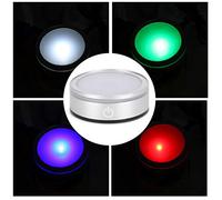 Haofy Base de Pantalla de Cristal Plateado Soporte para Lámparas Táctiles LED Modo de Luz Multicolor para Exhibición de Arte/joyas, Carga USB/batería AAA, Estatuas 3D, 7,9 X 2,8 Cm