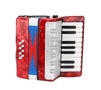 Haofy Bass Piano Accordion para Principiantes: Instrumento Musical Liviano y Duradero con 17 Teclas y 8 Botones de bajo - Ideal para Estudiantes - Material ABS (Rojo)