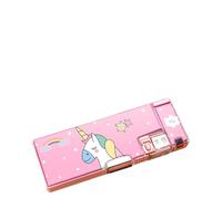 Haofy Bolsa de Lápices Portátil de Gran Capacidad, Diseño de Doble Cara, Se Adapta a 30 Bolígrafos, Cierre Magnético, Patrón de Dibujos Animados para Estudiantes, Uso Escolar y de Oficina (Unicornio)