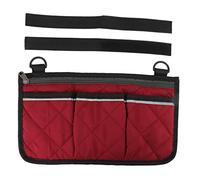 Haofy Bolsa para Silla de Ruedas de Poliéster 600D Impermeable para Sillas de Ruedas, Scooters y Andadores - Bolsa Organizadora para Andador con Múltiples Compartimentos para Movilidad Diaria y (rojo)