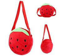 Haofy Bolsa Redonda de Felpa, Mochila Infantil Suave con Forma de Fresa para Niños y Niñas Pequeños de 7,87 Pulgadas, Viajar y Jugar