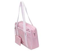 Haofy Bolso de Hombro Bolso de Mano Cruzado Tela Oxford Amplia Capacidad Cremallera Suave Correas Cómodas para Libros de Texto Tableta Paraguas (Patrón de corazón rosado)