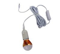 Haofy Bombilla de Luz Blanca E27 5W para Tienda de Campaña 12V con Cable de 3 Metros para Actividades Al Aire Libre