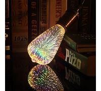 Haofy Bombillas LED con Efecto de Fuegos Artificiales 3D, 4 W, CA 85-265 V, Cubierta de Cristal Plateada para Decoración de Bodas, Festivales, Mejora el Estado de ánimo con Impresionante Iluminación