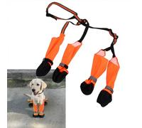 Haofy Botas para Perros Correas Transpirables Ajustables Protector Reflectante de Patas con Forro Extraíble Tiras Reflectantes para Todas Las Estaciones Perros Que Caminan Al Aire (L)