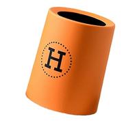 Haofy Bote de Basura con Tapa Abierta Gruesa de Doble Capa de Plástico Naranja Redondo para Oficina de Dormitorio Mini Bote de Basura de 5" (13L)