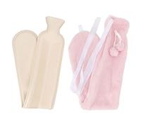 Haofy Botella de Agua Caliente de Goma de 2000 Ml con Funda de Felpa Suave para Calentar la Cama y Aliviar el Dolor - 72 Cm de Gran Capacidad Más de 3 Horas de Retención de Calor para Comodidad de