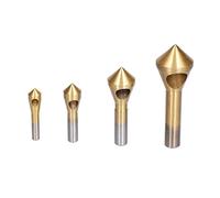 Haofy Broca de Desbarbado para Avellanador, Cortador de Agujeros Cónicos Eficiente sin Aleteo para Acero, Madera y Plástico, Paquete de 4