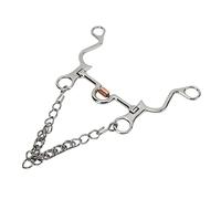 Haofy Broca para Caballo Pelham de Acero Inoxidable de Primera Calidad con Rodillo de Cobre, Tablero Decorativo de Plata Alemana, Suave y Fácil de Usar, Diseñada para Ecuestres Serios (120MM)