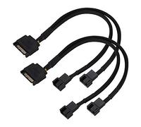 Haofy Cable Convertidor de Ventilador de Refrigeración de 15 Pines a 2 * 4 Pines Cable Adaptador de Corriente Seguro y Duradero Juego de 2 Piezas para Entusiastas del Bricolaje Negro 25 Cm