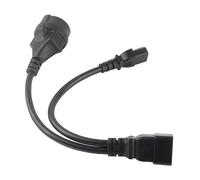 Haofy Cable de Alimentación IEC320 C13 a C20, Caja Fuerte Reforzada con Divisor en Y para Oficina en Casa, PVC 1 en 2 Salidas de 0,32 M