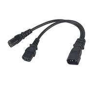 Haofy Cable de Extensión de Alimentación Divisor en Y Duradero IEC320 C14 A Doble C13 para Monitores LCD, Clasificado hasta 10 A, 250 V, 2500 W, para Monitores de Computadora, Impresoras, Edredón