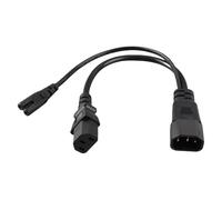 Haofy Cable Divisor de Alimentación IEC320 C14 A C13 C7 Diseño Compacto de Salida Dual Dos Dispositivos Conectores de Ajuste Seguro 10 A 250 V 12,6 Pulgadas de Longitud para de Oficina Impresora