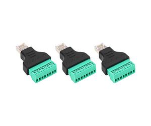 Haofy Cableado Confiable del Conector de Tornillo RJ45, Conector Adaptador RJ45 de 3 Piezas para una Mejor Transmisión de Señal