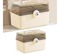 Haofy Caja de Almacenamiento de Medicamentos para el Hogar, 3 Capas, Gran Capacidad, Ligera y Portátil, Resistente Al Agua, a Prueba de Golpes, para Viajes (WHITE)