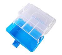 Haofy Caja de Almacenamiento de Tres Capas Diseño Organizado de 3 Compartimentos con Paneles Translúcidos para una Fácil Visibilidad Organizador Portátil con Asa para Materiales de Arte, (Cielo Azul)