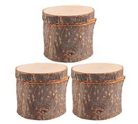 Haofy Caja de Madera para Anillos, Contenedor Rústico para Bodas, Bricolaje para el Día de San Valentín, Propuesta de Aniversario, Escena Schima Superba 3 Unids/set