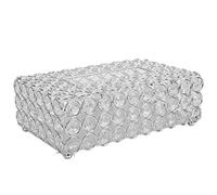 Haofy Caja de Pañuelos, Elegante Cristal Artificial y Soporte para Pañuelos de Acero Inoxidable con Hermoso Diseño para Decoración de Oficina en el Hogar y Fácil Acceso (SILVER)