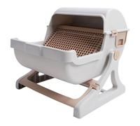 Haofy Caja de para Gatos Grande Semiautomática, a Prueba de Salpicaduras, Autolimpieza para Gatos de Interior, Bandeja de para de Plástico para Aliviar la Ansiedad