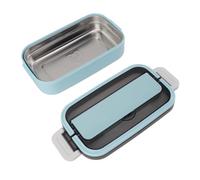 Haofy Caja Japonesa, de Acero Inoxidable 304, Una Sola Capa, 700 Ml, Diseño Dividido para Estudiantes y Trabajadores de Oficina, Contenedor de Alimentos Apto para Microondas 21.5x11.7x6.5cm (cielo